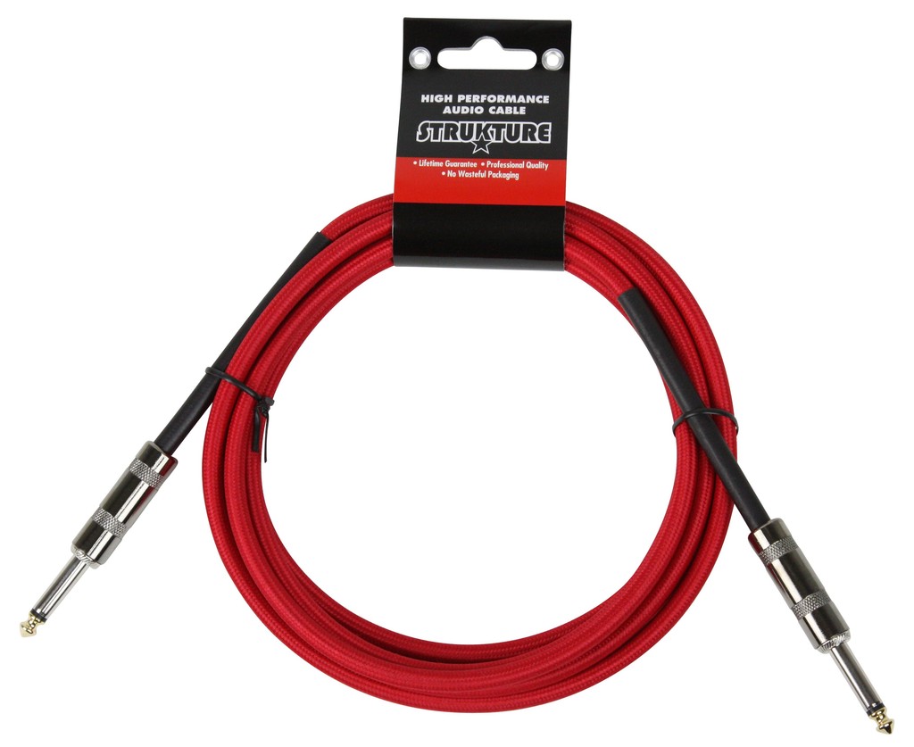 0.25 in. - 10 ft. Woven Instrument Cable - Red