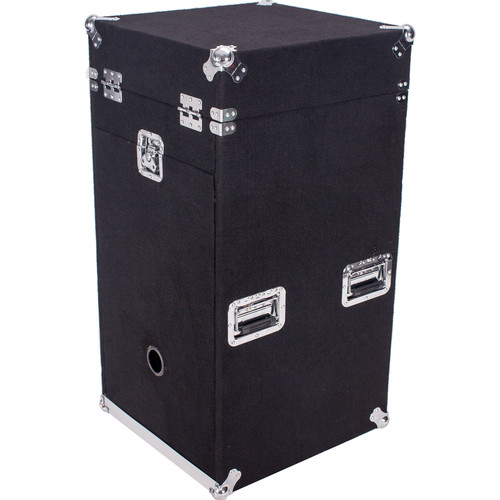 LED Flight Road Carpet Case with 10 RU Slant Top & 16RU Bottom with 3 Casters Plate