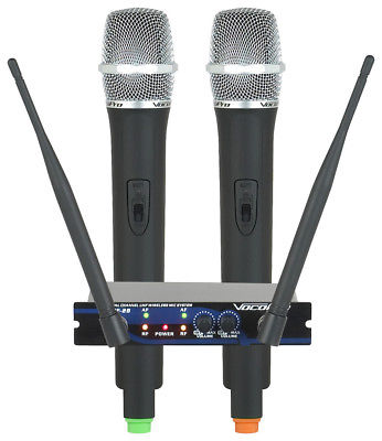 Picture of VocoPro UHF28MN UHF-28-5 -Freq M 656.825 & N 685.960 Dual Channel UHF Wireless Microphone System