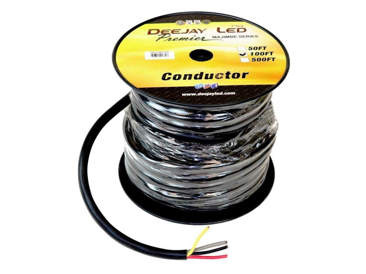 TBH104C100 100 ft. 4 - Conductor 10 Gauge Stranded Cable with Single Black Jacket Ideal for speakers & power