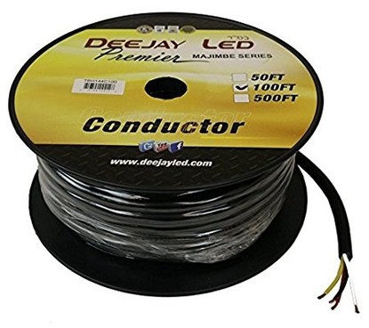 Picture of Deejay LED TBH144C100 100 ft. of Four Conductor 14 Gauge Cable in Black Flexible Casing