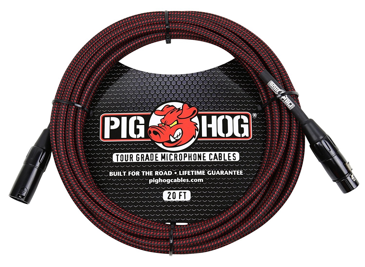 Picture of Ace Products PHM20BRD 20 ft. High Performance Woven XLR Microphone Cable - Black & Red