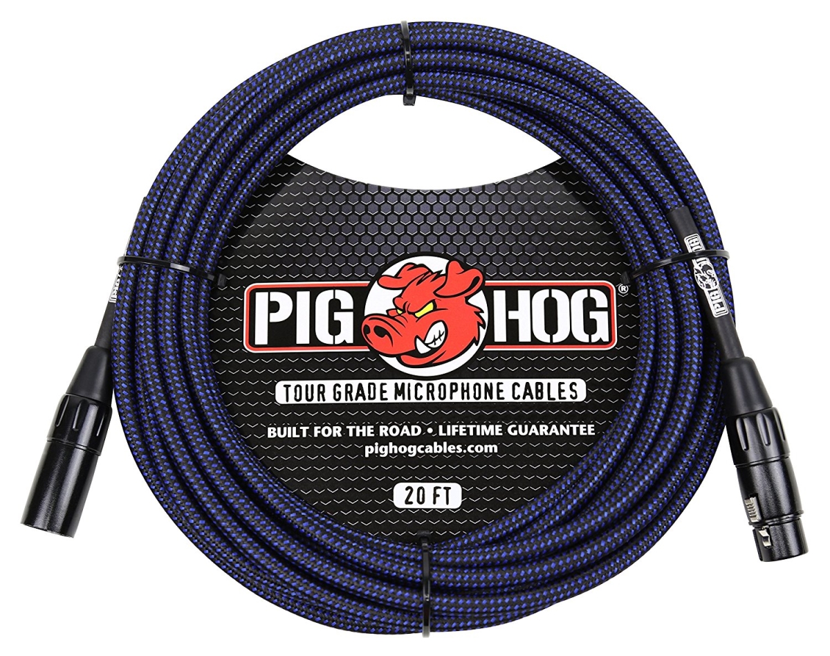Picture of Ace Products PHM20BBL 20 ft. High Performance Woven XLR Microphone Cable - Black & Blue