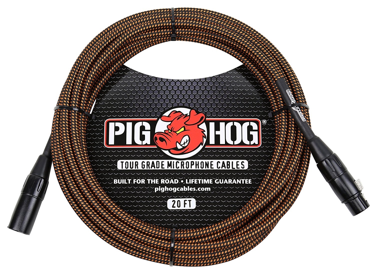 Picture of Ace Products PHM20ORG 20 ft. High Performance Woven XLR Microphone Cable - Black & Orange