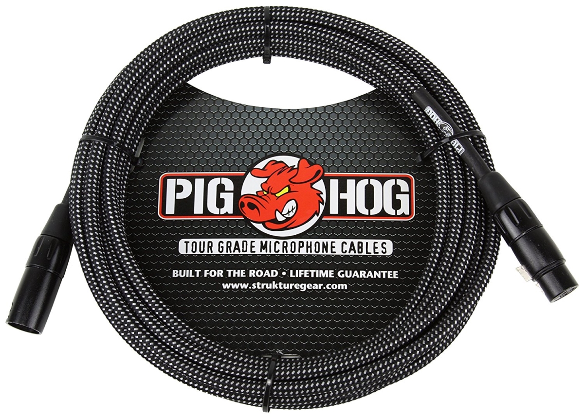 Picture of Ace Products PHM10BKW 20 ft. High Performance Woven XLR Microphone Cable - Black & White