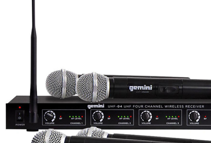 INNOVATIVE CONCEPTS AND DESIGN LLC Gemini UHF-04M UHF Quad Wireless Handheld Microphones System