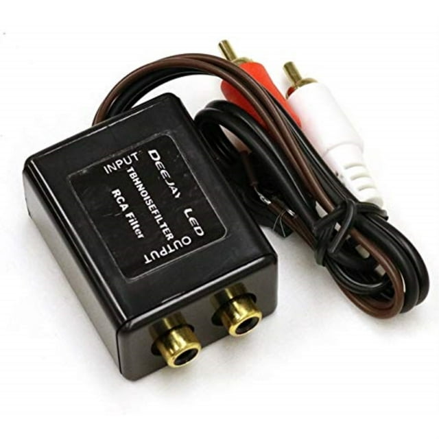 Picture of Deejay LED TBHNOISEFILTER RCA Ground Loop Isolation Noise Filter for Use with Car Stereos Where a Whistle Noise is Heard