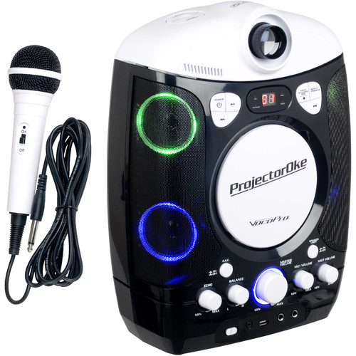 PROJECTOROKE CD-G & Bluetooth-Enabled Karaoke System with LED Projector