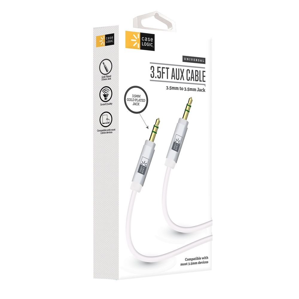 3.5 ft. 10 AUX Cable Fabric Cable, Gray