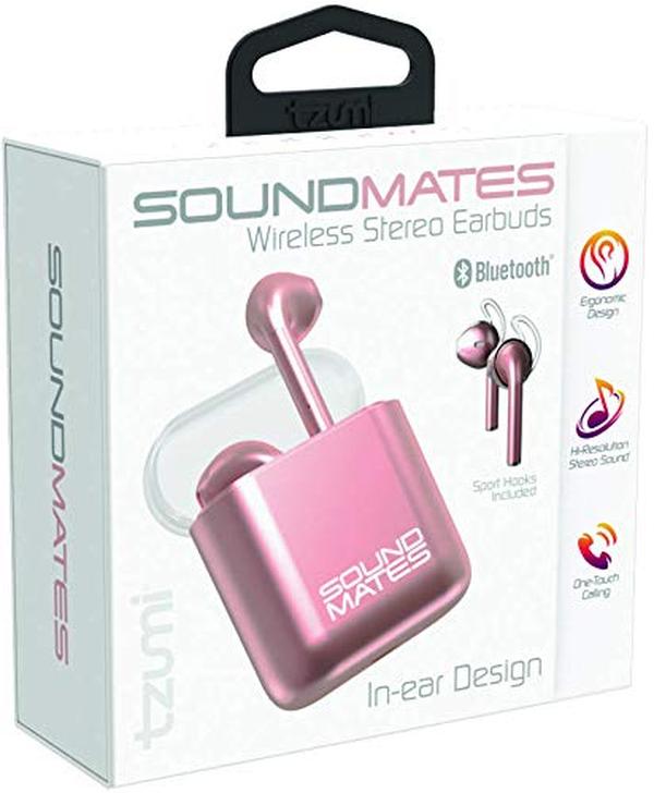 Sound Mates Earbuds with Wireless Charging, Rose Gold