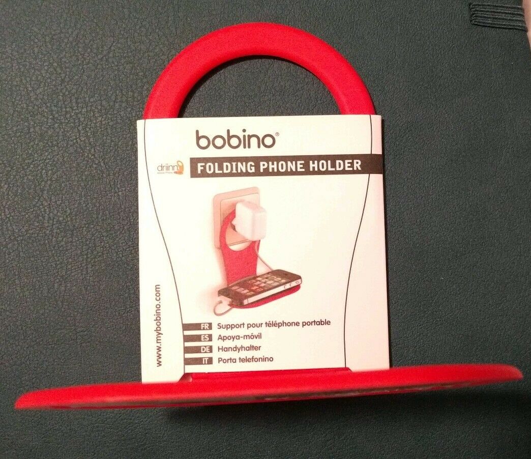 Picture of Bobino PHRD Folding Phone Holder with Stylish Minimalist Charging Shelf, Red