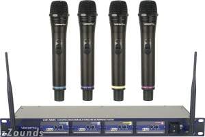 Professional Rechargeable 4-Channel UHF Wireless Microphone System