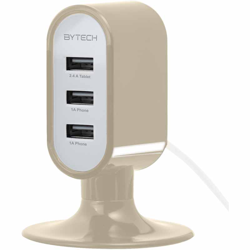 Picture of Bytech BYCS03100GD 3 USB Port Charging Station - Gold