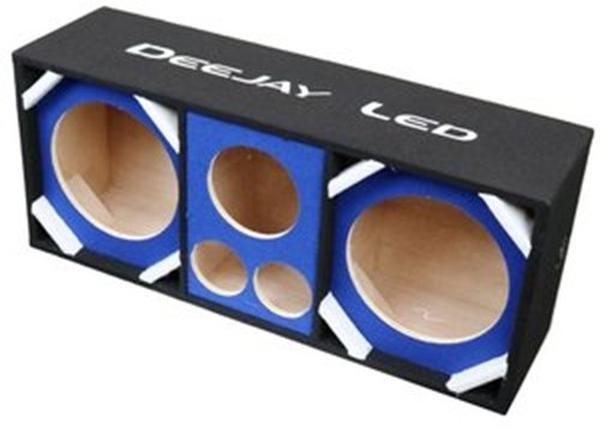 Picture of Deejay LED D10T3BLUE 10 in. Two Woofers Plus Three Tweeters Empty Chuchera Speaker Enclosure&#44; Blue