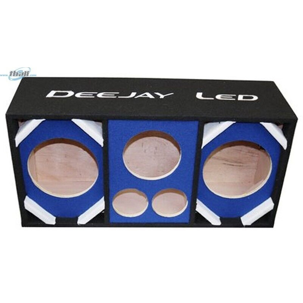 D8T2H1BLUE 8 in. Two Woofers Plus Two Tweeters & One Horn Empty Chuchera Speaker Enclosure, Blue