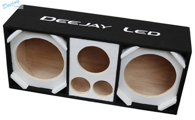 Picture of Deejay LED D10T2H1WHITE 10 in. Two Woofers Plus Two Tweeters & One Horn Empty Chuchera Speaker Enclosure&#44; White
