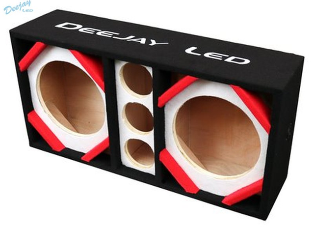 Picture of Deejay LED D10T3WHITE 10 in. Two Woofers Plus Three Tweeters Empty Chuchera Speaker Enclosure&#44; White