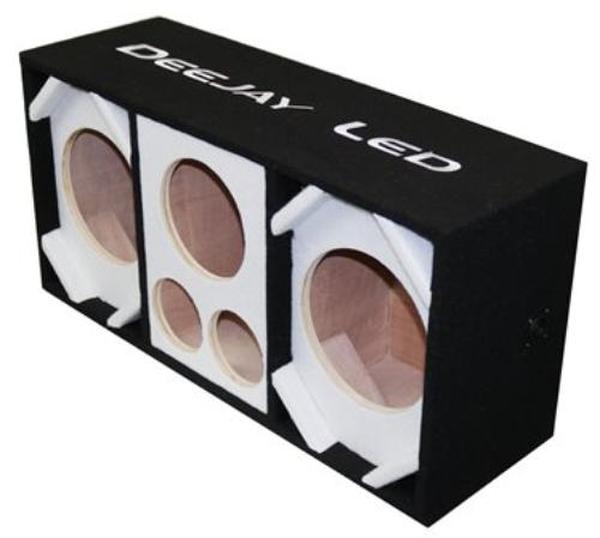 Picture of Deejay LED D6T2H1WHITE 6 in. Two Woofers plus Two Tweeters & One Horn Empty Chuchera Speaker Enclosure&#44; White