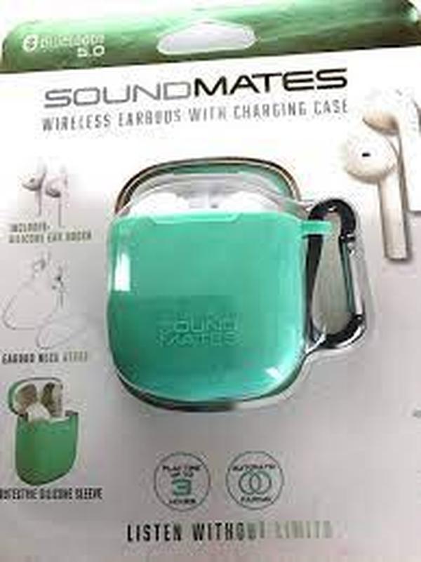 6952JCPMINT Wireless Charging Earbuds, Mint