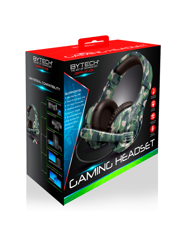 Picture of Bytech BYGAOH103GR Camo Gaming Headset with