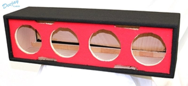 Picture of Deejay LED D10H4REDSIDE 10 in. Four Horn Side Speaker Enclosure&#44; Red