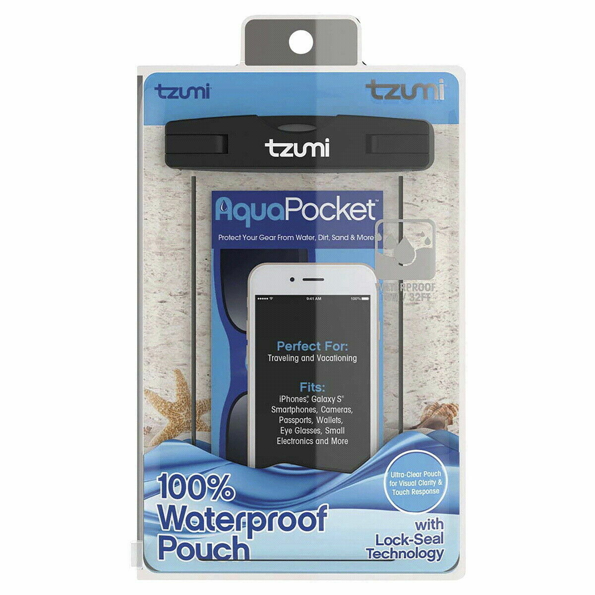 Picture of Tzumi 3856BK Aqua Pocket 100 Percent Waterproof Pouch for iPhones