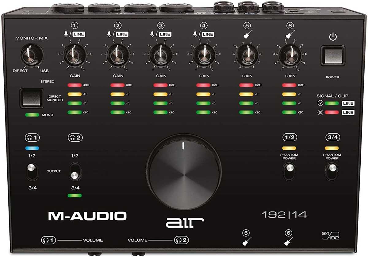 AIR192X14 8-In & 4-Out USB Audio Interface with MIDI -  M-Audio