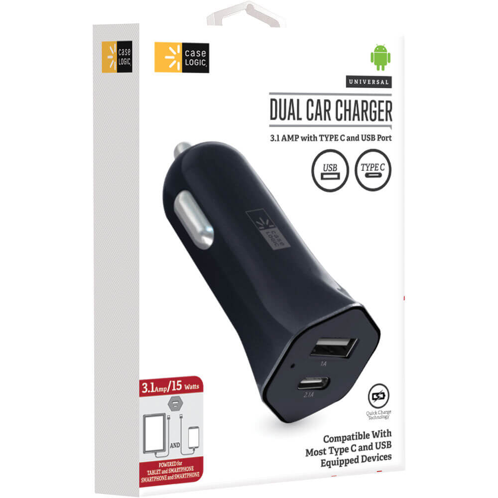 Picture of Bytech CLOPV3102BK 3.1A USB-C-Type Car Charger, Black