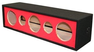 Picture of Deejay LED D12H3TW2REDSIDE 12 in. 3 Horns 2 Tweeters Side Speaker Enclosure&#44; Red
