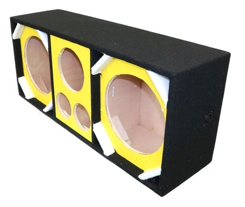 Picture of Deejay LED D10T2H1VYYELLOW 10 in. Vinyl Two Tweeters Side 1 Horn&#44; Yellow