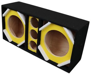 Picture of Deejay LED D10T3VYYELLOW Brazil Vinyl 2 10 in. Woofers 3-Tweeters Speaker Enclosure&#44; Yellow