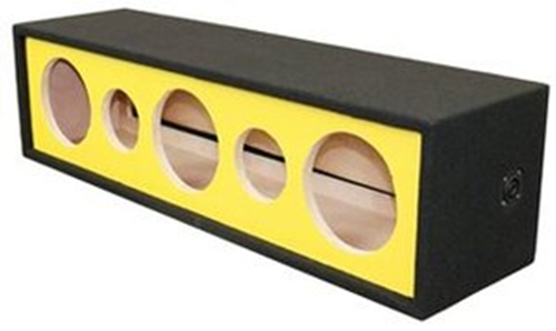 Picture of Deejay LED D12H3TW2VYYESIDE 12 in. 3 Horns 2 Tweeters Side Speaker Enclosure&#44; Yellow