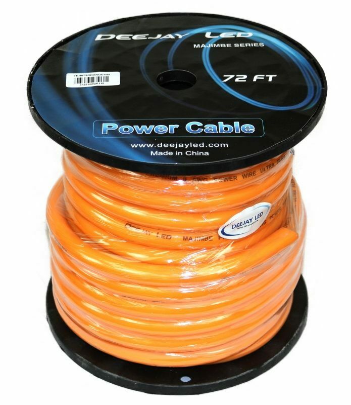 Picture of Deejay LED TBH072ORANGEMIX 72 ft. 70 Percent Aluminum & 30 Percent Copper Power Cable for Vehicular Audio Amplifiers&#44; Orange