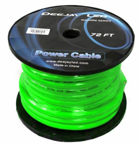 Picture of Deejay LED TBH272GREENCOPPE 2 Gauge 72 ft. 100 Percentage Copper Power Cable Used for Vehicular Audio Amplifiers&#44; Green