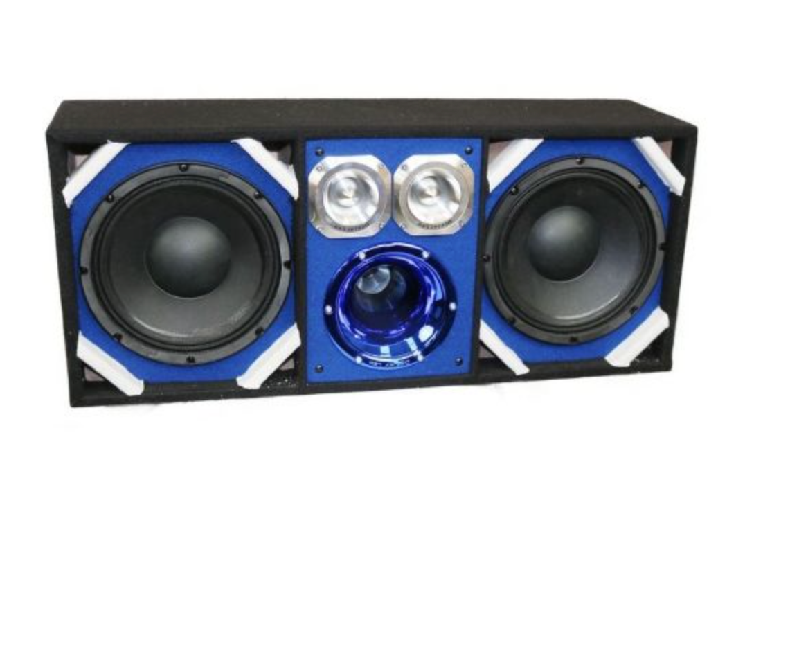 Picture of Deejay LED TBH10BLUE Chuchera Box with Two Despacito Heavy Duty 10 in. Woofers One Horn with Two Bullet Tweeters&#44; Blue
