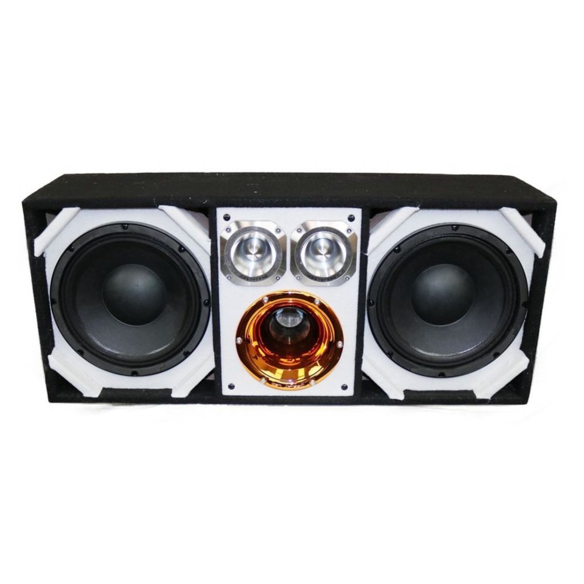 Picture of Deejay LED TBH10WHITE Chuchera Box with Two Despacito Heavy Duty 10 in. Woofers One Horn with Two Bullet Tweeters&#44; White