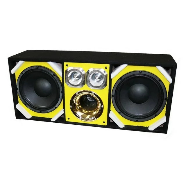 Picture of Deejay LED TBH10YELLOW Chuchera Box with Two Despacito Heavy Duty 10 in. Woofers One Horn with Two Bullet Tweeters&#44; Yellow