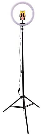 6-in-1 Media Station with BT Wireless remote control w/12 inch LED ring light