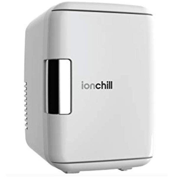 Picture of Tzumi 7723WHT Mini Fridge Cooler with Home Office Travel 4L 6 Cans Meds Makeup AC & DC, White
