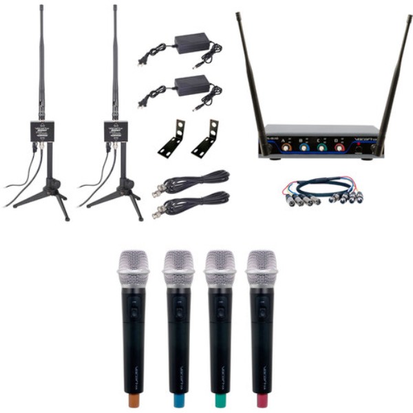 BOOSTACAPELLA4 900 MHz Four-Channel Long-Range Digital Wireless Handheld Microphone System