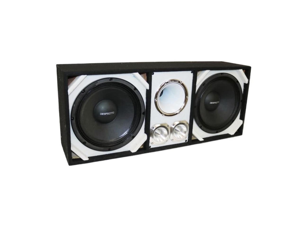 Picture of Deejay LED TBH12WHITE Two Despacito Heavy Duty 12 in. Woofers One Horn with Two Bullet Tweeters&#44; White