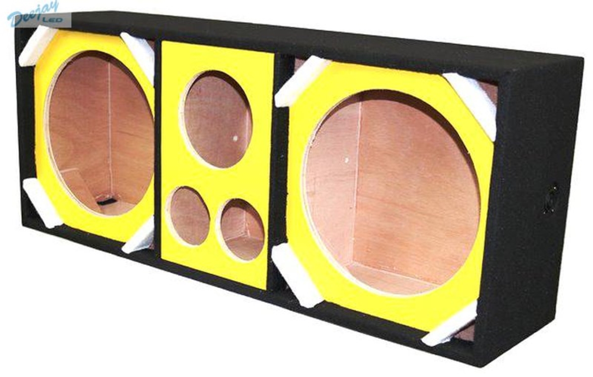 Picture of Deejay LED TBH12YELLOW Two Despacito Heavy Duty 12 in. Woofers One Horn with Two Bullet Tweeters&#44; Yellow