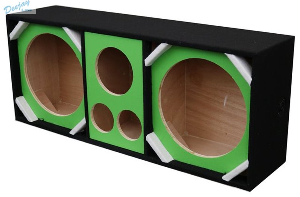 Picture of Deejay LED TBH12GREEN Two Despacito Heavy Duty 12 in. Woofers One Horn with Two Bullet Tweeters&#44; Green