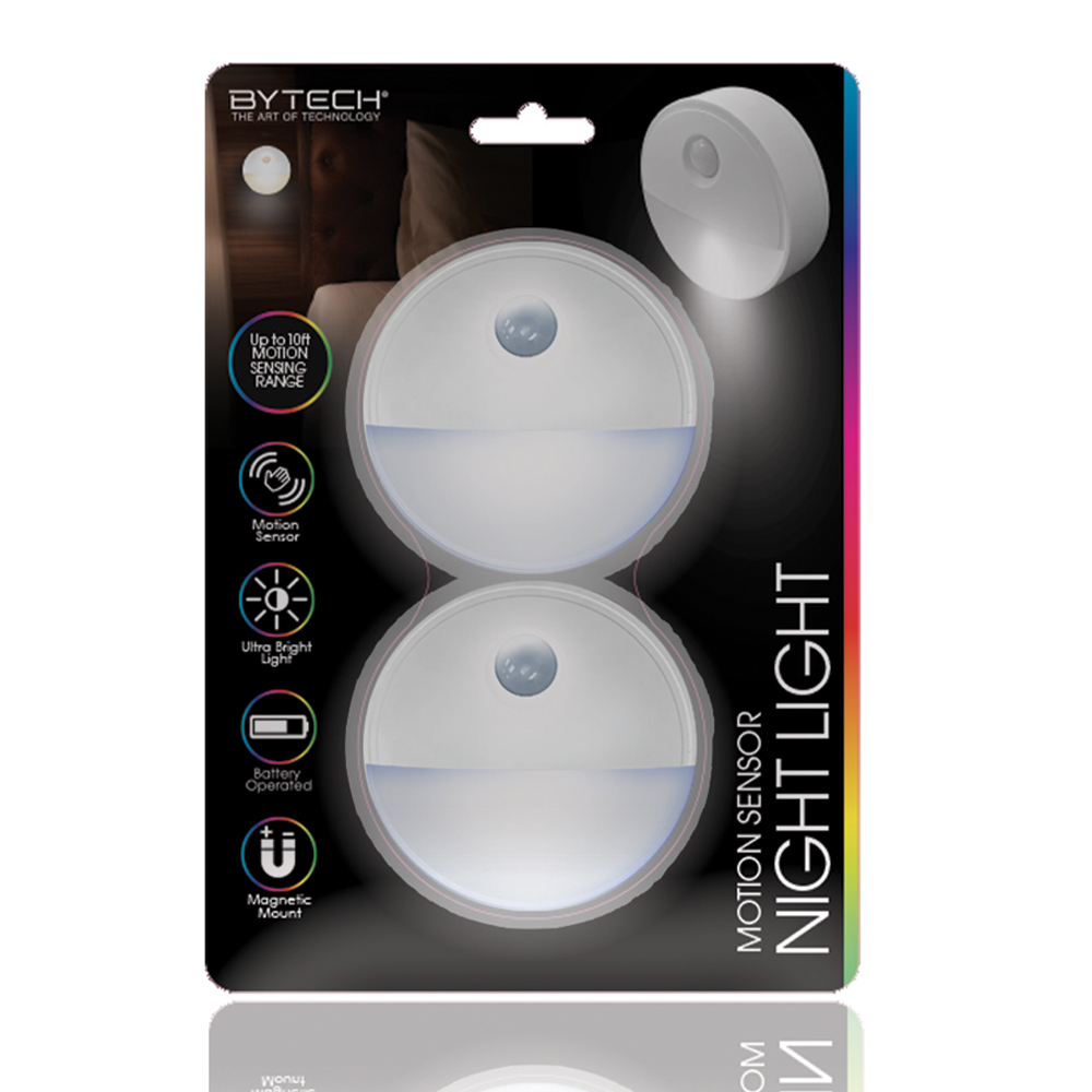 Picture of Bytech BYMCMS101X2 Cordless Motion-Sensor Night Light - Pack of 2