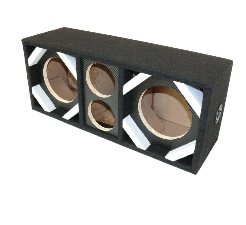Picture of Deejay LED D6T2CARBONBLACK Empty Chuchera Speaker Enclosure for Two 6 in. Woofers Plus Two Tweeters&#44; Carbon Black