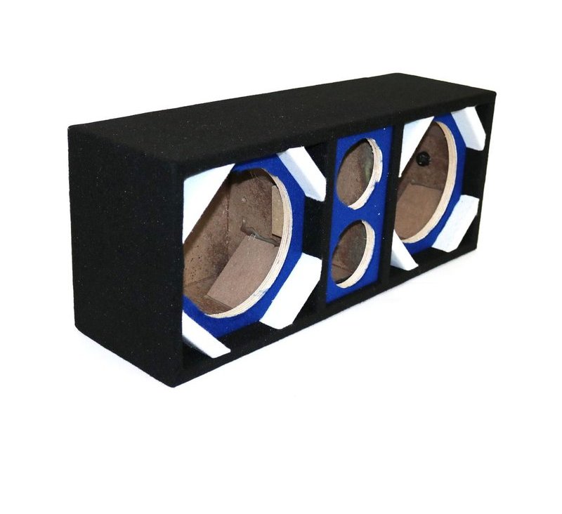 Picture of Deejay LED D8T2BLUE Empty Chuchera Speaker Enclosure for Two 8 in. Woofers Plus Two Tweeters&#44; Blue
