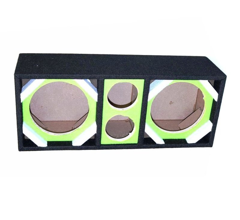Picture of Deejay LED D8T2GREEN Empty Chuchera Speaker Enclosure for Two 8 in. Woofers Plus Two Tweeters&#44; Green