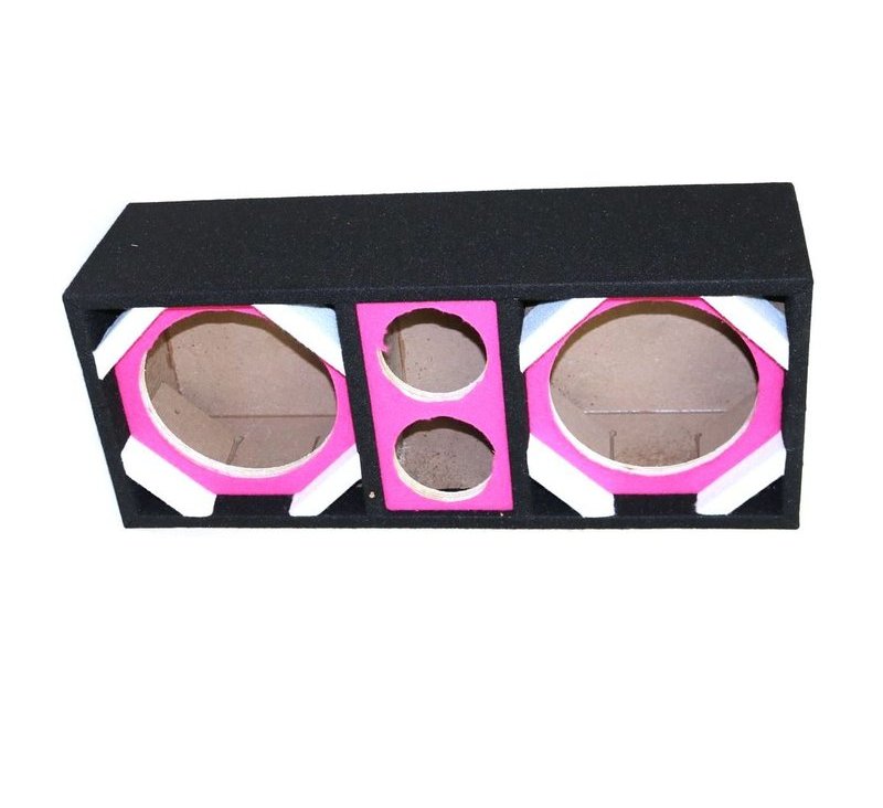Picture of Deejay LED D8T2PINK Empty Chuchera Speaker Enclosure for Two 8 in. Woofers Plus Two Tweeters&#44; Pink
