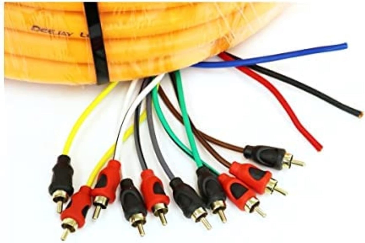 52-Foot Multi-Amp Accessory Cable 10 RCA Shielded Cables Plus Three Power ORANGE OUTER JACKET