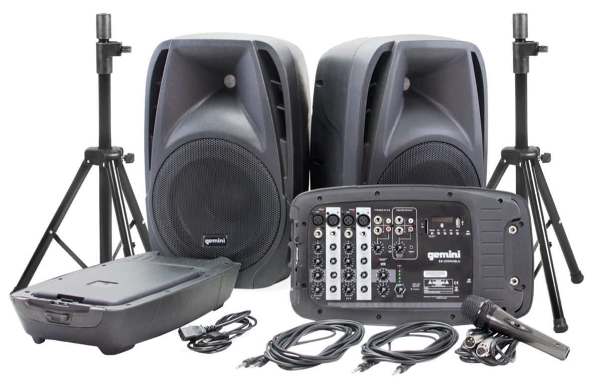 10 in. PA Audio Bluetooth with Mixer, Black